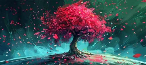 Malen Nach Zahlen Rosa Malen Nach Zahlen Erwachsene Lebensbaum, 150 X 75 cm XXL Groß Acrylfarben Ölgemälde, DIY Malen Nach Zahlen Kinder Anfänger Paint by Numbers Set für Wand Dekor (Ohne Rahmen) -H74 von Kggyele