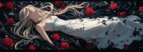 Malen Nach Zahlen Rose Malen Nach Zahlen Erwachsene Prinzessin, 85x255 cm XXL Groß Acrylfarben Ölgemälde, DIY Malen Nach Zahlen Kinder Anfänger Paint by Numbers Set für Wand Dekor (Ohne Rahmen)-H787 von Kggyele