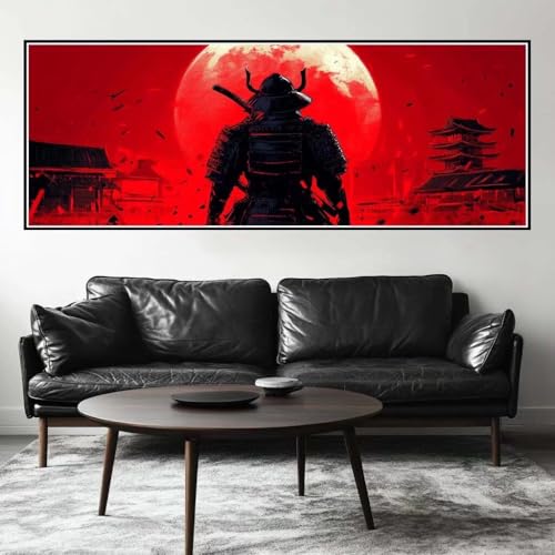 Malen Nach Zahlen Samurai Malen Nach Zahlen Erwachsene Japan, 85x255 cm XXL Groß Acrylfarben Ölgemälde, DIY Malen Nach Zahlen Kinder Anfänger Paint by Numbers Set für Wand Dekor (Ohne Rahmen) -H251 von Kggyele