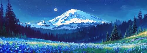 Malen Nach Zahlen Schneeberg Malen Nach Zahlen Erwachsene Landschaft, 25x75 cm XXL Groß Acrylfarben Ölgemälde, DIY Malen Nach Zahlen Kinder Anfänger Set Bastelset für Wand Dekor (Ohne Rahmen) -H837 von Kggyele