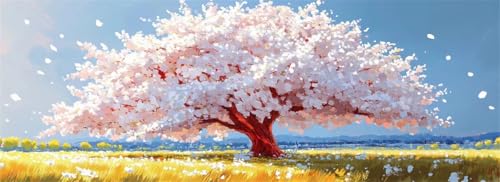 Malen Nach Zahlen Schön Malen Nach Zahlen Erwachsene Baum, 35x105 cm XXL Groß Acrylfarben Ölgemälde, DIY Malen Nach Zahlen Kinder Anfänger Paint by Numbers Adult Set für Wand Dekor(Ohne Rahmen)-H908 von Kggyele