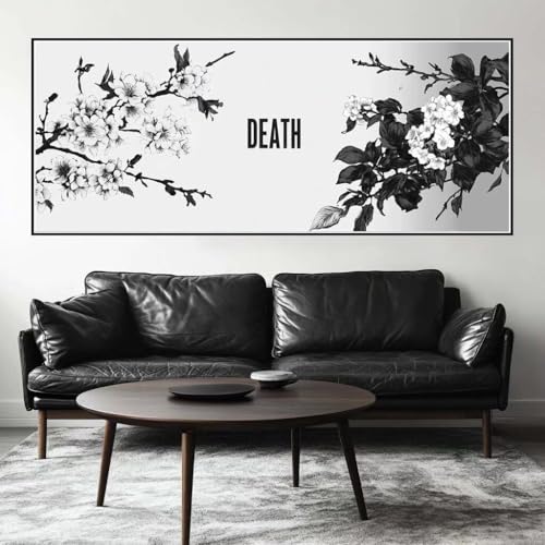 Malen Nach Zahlen Schwarz-Weiß Malen Nach Zahlen Erwachsene Einfach, 75 X 30 cm XXL Groß Acrylfarben Ölgemälde, DIY Malen Nach Zahlen Kinder Anfänger Set Bastelset für Wand Dekor (Ohne Rahmen) -H434 von Kggyele