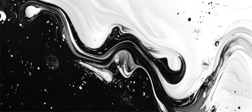 Malen Nach Zahlen Schwarzweiß Malen Nach Zahlen Erwachsene Abstrakt, 70 X 35 cm XXL Groß Acrylfarben Ölgemälde, DIY Malen Nach Zahlen Kinder Anfänger Set Bastelset für Wand Dekor (Ohne Rahmen) -H196 von Kggyele