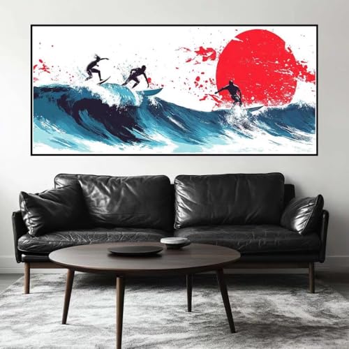 Malen Nach Zahlen Sonnenuntergang Malen Nach Zahlen Erwachsene Meer, 90 X 45 cm XXL Groß Acrylfarben Ölgemälde, DIY Malen Nach Zahlen Kinder Anfänger Set Bastelset für Wand Dekor (Ohne Rahmen) -H745 von Kggyele