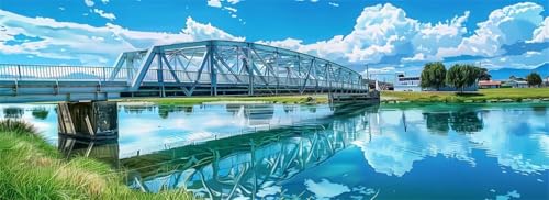 Malen Nach Zahlen Stadt Malen Nach Zahlen Erwachsene Brücke, 85x255 cm XXL Groß Acrylfarben Ölgemälde, DIY Malen Nach Zahlen Kinder Anfänger Paint by Numbers Set für Wand Dekor (Ohne Rahmen) -H746 von Kggyele