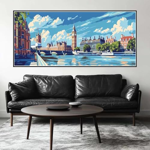 Malen Nach Zahlen Stadt Malen Nach Zahlen Erwachsene Landschaft, 70 X 35 cm XXL Groß Acrylfarben Ölgemälde, DIY Malen Nach Zahlen Kinder Anfänger Paint by Numbers Set für Wand Dekor (Ohne Rahmen)-H513 Malen Nach Zahlen Stadt Malen Nach Zahlen Erwachsene Landschaft, 70 X 35 cm XXL Groß Acrylfarben Ölgemälde, DIY Malen Nach Zahlen Kinder Anfänger Paint by Numbers Set für Wand Dekor (Ohne Rahmen)-H513 von Kggyele