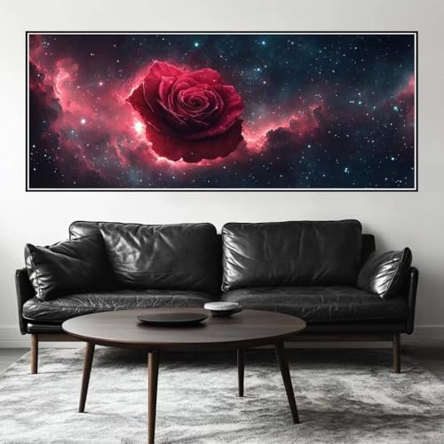Malen Nach Zahlen Sternenhimmel Malen Nach Zahlen Erwachsene Rose, 100 X 40 cm XXL Groß Acrylfarben Ölgemälde, DIY Malen Nach Zahlen Kinder Anfänger Set Bastelset für Wand Dekor (Ohne Rahmen) -H393 von Kggyele