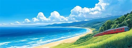 Malen Nach Zahlen Strand Malen Nach Zahlen Erwachsene Landschaft, 15x45 cm XXL Groß Acrylfarben Ölgemälde, DIY Malen Nach Zahlen Kinder Anfänger Set Bastelset für Wand Dekor (Ohne Rahmen) -H835 von Kggyele