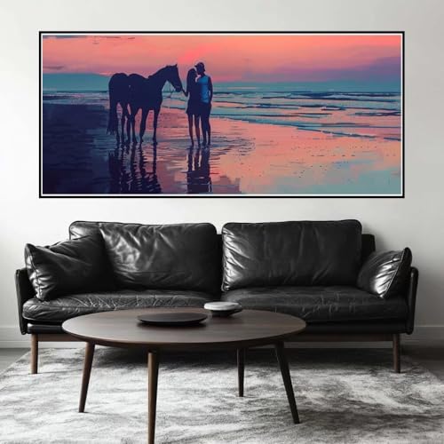 Malen Nach Zahlen Strand Malen Nach Zahlen Erwachsene Paar, 190 X 95 cm XXL Groß Acrylfarben Ölgemälde, DIY Malen Nach Zahlen Kinder Anfänger Paint by Numbers Set für Wand Dekor (Ohne Rahmen) -H672 von Kggyele