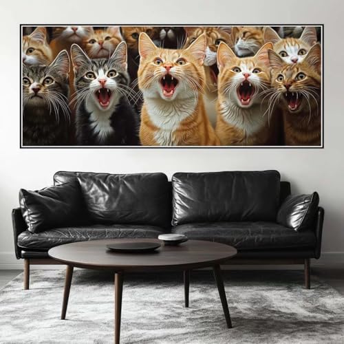 Malen Nach Zahlen Süß Malen Nach Zahlen Erwachsene Katze, 200 X 80 cm XXL Groß Acrylfarben Ölgemälde, DIY Malen Nach Zahlen Kinder Anfänger Paint by Numbers Adult Set für Wand Dekor (Ohne Rahmen)-H775 von Kggyele