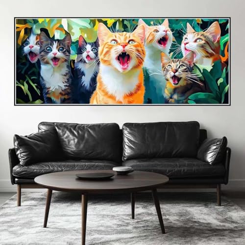 Malen Nach Zahlen Süß Malen Nach Zahlen Erwachsene Katze, 250 X 100 cm XXL Groß Acrylfarben Ölgemälde, DIY Malen Nach Zahlen Kinder Anfänger Paint by Numbers Set für Wand Dekor (Ohne Rahmen) -H335 von Kggyele