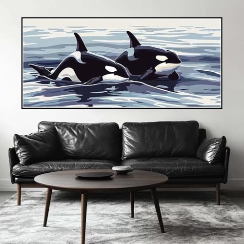 Malen Nach Zahlen Süß Malen Nach Zahlen Erwachsene Killerwal, 110 X 55 cm XXL Groß Acrylfarben Ölgemälde, DIY Malen Nach Zahlen Kinder Anfänger Paint by Numbers Set für Wand Dekor (Ohne Rahmen) -H708 Malen Nach Zahlen Süß Malen Nach Zahlen Erwachsene Killerwal, 110 X 55 cm XXL Groß Acrylfarben Ölgemälde, DIY Malen Nach Zahlen Kinder Anfänger Paint by Numbers Set für Wand Dekor (Ohne Rahmen) -H708 von Kggyele