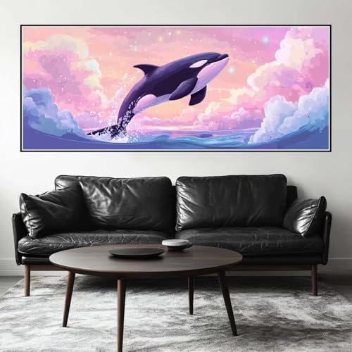 Malen Nach Zahlen Süß Malen Nach Zahlen Erwachsene Killerwal, 75 X 30 cm XXL Groß Acrylfarben Ölgemälde, DIY Malen Nach Zahlen Kinder Anfänger Paint by Numbers Set für Wand Dekor (Ohne Rahmen) -H501 von Kggyele