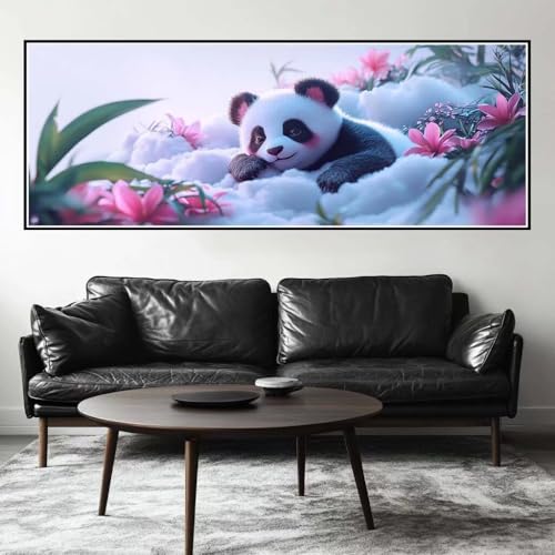 Malen Nach Zahlen Süß Malen Nach Zahlen Erwachsene Panda, 15x45 cm XXL Groß Acrylfarben Ölgemälde, DIY Malen Nach Zahlen Kinder Anfänger Paint by Numbers Adult Set für Wand Dekor (Ohne Rahmen) -H461 von Kggyele