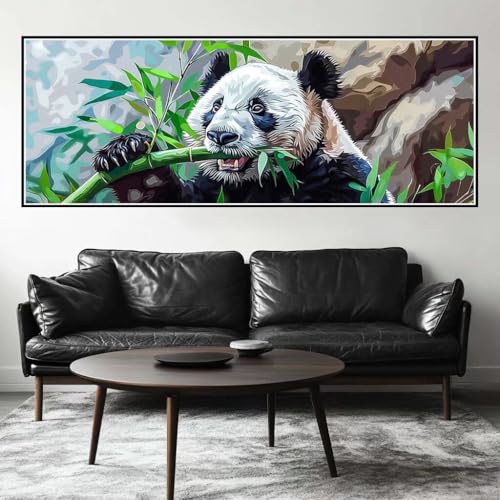 Malen Nach Zahlen Süß Malen Nach Zahlen Erwachsene Panda, 75x225 cm XXL Groß Acrylfarben Ölgemälde, DIY Malen Nach Zahlen Kinder Anfänger Paint by Numbers Adult Set für Wand Dekor (Ohne Rahmen)-H290 von Kggyele
