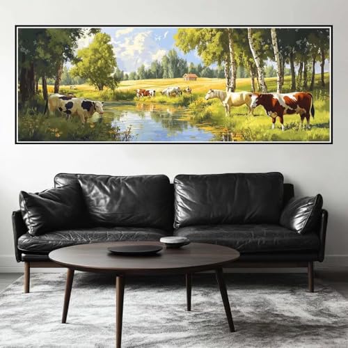 Malen Nach Zahlen Tier Malen Nach Zahlen Erwachsene Bauernhof, 55x165 cm XXL Groß Acrylfarben Ölgemälde, DIY Malen Nach Zahlen Kinder Anfänger Paint by Numbers Set für Wand Dekor (Ohne Rahmen) -H327 von Kggyele