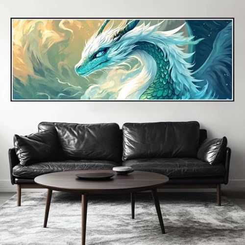 Malen Nach Zahlen Tier Malen Nach Zahlen Erwachsene Drache, 15x45 cm XXL Groß Acrylfarben Ölgemälde, DIY Malen Nach Zahlen Kinder Anfänger Paint by Numbers Set für Wand Dekor (Ohne Rahmen) -H233 von Kggyele