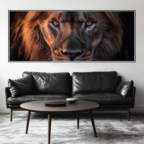 Malen Nach Zahlen Tier Malen Nach Zahlen Erwachsene Löwe, 250 X 100 cm XXL Groß Acrylfarben Ölgemälde, DIY Malen Nach Zahlen Kinder Anfänger Paint by Numbers Set für Wand Dekor (Ohne Rahmen) -H799 von Kggyele