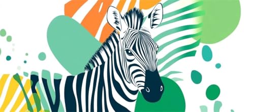 Malen Nach Zahlen Tier Malen Nach Zahlen Erwachsene Zebra, 90 X 45 cm XXL Groß Acrylfarben Ölgemälde, DIY Malen Nach Zahlen Kinder Anfänger Paint by Numbers Adult Set für Wand Dekor (Ohne Rahmen) -H6 von Kggyele