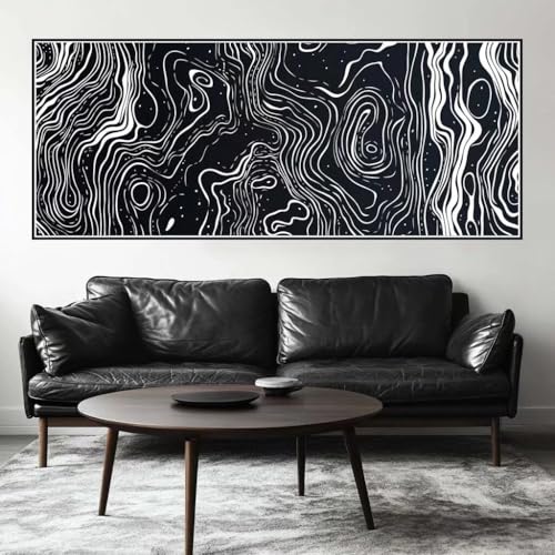 Malen Nach Zahlen Topografisch Malen Nach Zahlen Erwachsene Linie, 200 X 80 cm XXL Groß Acrylfarben Ölgemälde, DIY Malen Nach Zahlen Kinder Anfänger Set Bastelset für Wand Dekor (Ohne Rahmen) -H330 von Kggyele