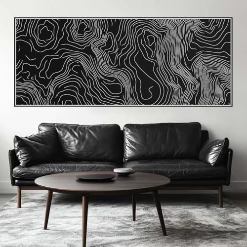 Malen Nach Zahlen Topografisch Malen Nach Zahlen Erwachsene Linie, 75 X 30 cm XXL Groß Acrylfarben Ölgemälde, DIY Malen Nach Zahlen Kinder Anfänger Set Bastelset für Wand Dekor (Ohne Rahmen) -H439 von Kggyele