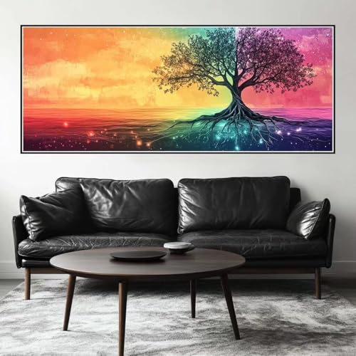 Malen Nach Zahlen Traum Malen Nach Zahlen Erwachsene Baum des Lebens, 200 X 80 cm XXL Groß Acrylfarben Ölgemälde, DIY Malen Nach Zahlen Kinder Anfänger Set Bastelset für Wand Dekor (Ohne Rahmen) -H840 von Kggyele