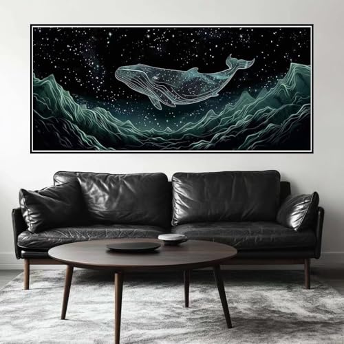 Malen Nach Zahlen Traum Malen Nach Zahlen Erwachsene Wal, 70 X 35 cm XXL Groß Acrylfarben Ölgemälde, DIY Malen Nach Zahlen Kinder Anfänger Paint by Numbers Adult Set für Wand Dekor (Ohne Rahmen) -H615 von Kggyele
