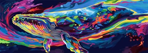 Malen Nach Zahlen Traum Malen Nach Zahlen Erwachsene Wal, 85x255 cm XXL Groß Acrylfarben Ölgemälde, DIY Malen Nach Zahlen Kinder Anfänger Paint by Numbers Adult Set für Wand Dekor (Ohne Rahmen)-H567 von Kggyele