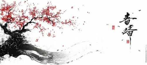 Malen Nach Zahlen Tuschemalerei Malen Nach Zahlen Erwachsene China, 170 X 85 cm XXL Groß Acrylfarben Ölgemälde, DIY Malen Nach Zahlen Kinder Anfänger Set Bastelset für Wand Dekor (Ohne Rahmen) -H168 von Kggyele