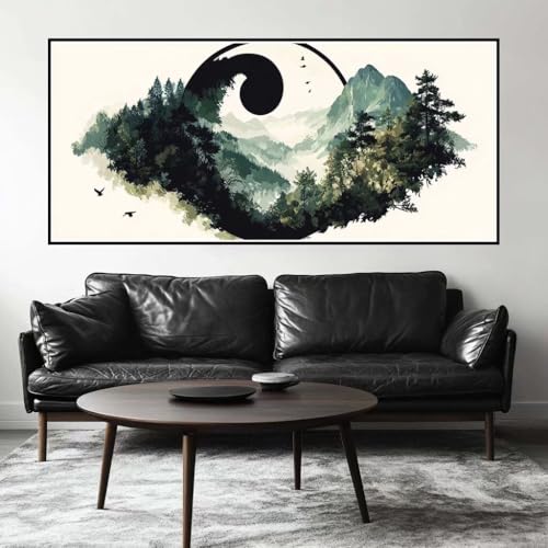 Malen Nach Zahlen Tuschemalerei Malen Nach Zahlen Erwachsene China, 70 X 35 cm XXL Groß Acrylfarben Ölgemälde, DIY Malen Nach Zahlen Kinder Anfänger Set Bastelset für Wand Dekor (Ohne Rahmen) -H464 von Kggyele
