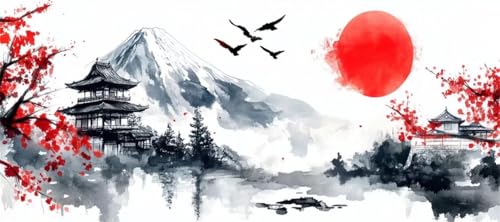 Malen Nach Zahlen Tuschemalerei Malen Nach Zahlen Erwachsene Landschaft, 170 X 85 cm XXL Groß Acrylfarben Ölgemälde, DIY Malen Nach Zahlen Kinder Anfänger Bastelset für Wand Dekor (Ohne Rahmen) -H347 von Kggyele