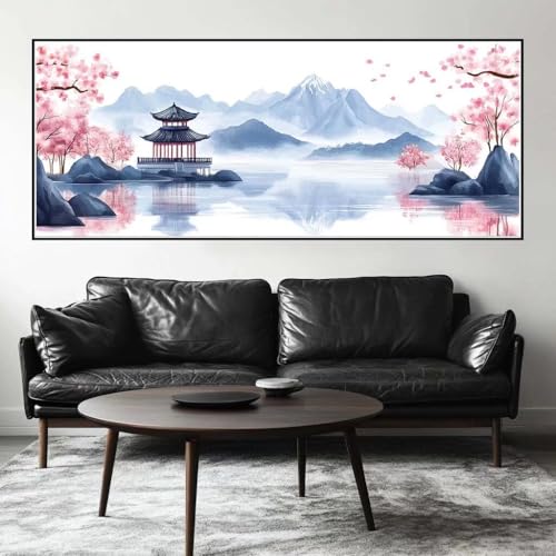 Malen Nach Zahlen Tuschemalerei Malen Nach Zahlen Erwachsene Landschaft, 225 X 90 cm XXL Groß Acrylfarben Ölgemälde, DIY Malen Nach Zahlen Kinder Anfänger Bastelset für Wand Dekor (Ohne Rahmen) -H297 von Kggyele