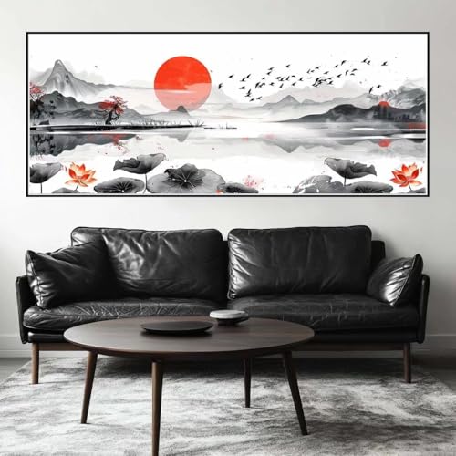Malen Nach Zahlen Tuschemalerei Malen Nach Zahlen Erwachsene Landschaft, 75 X 30 cm XXL Groß Acrylfarben Ölgemälde, DIY Malen Nach Zahlen Kinder Anfänger Bastelset für Wand Dekor (Ohne Rahmen) -H548 von Kggyele