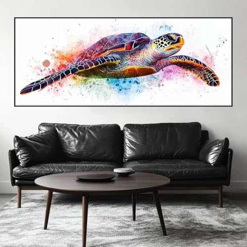 Malen Nach Zahlen Tuschemalerei Malen Nach Zahlen Erwachsene Schildkröte, 75 X 30 cm XXL Groß Acrylfarben Ölgemälde, DIY Malen Nach Zahlen Kinder Anfänger Bastelset für Wand Dekor (Ohne Rahmen) -H387 von Kggyele
