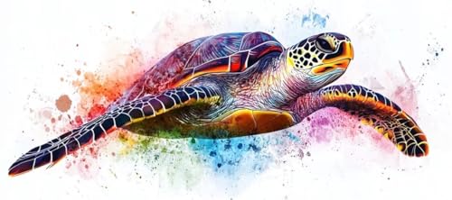 Malen Nach Zahlen Tuschemalerei Malen Nach Zahlen Erwachsene Schildkröte, 90 X 45 cm XXL Groß Acrylfarben Ölgemälde, DIY Malen Nach Zahlen Kinder Anfänger Bastelset für Wand Dekor (Ohne Rahmen) -H387 von Kggyele