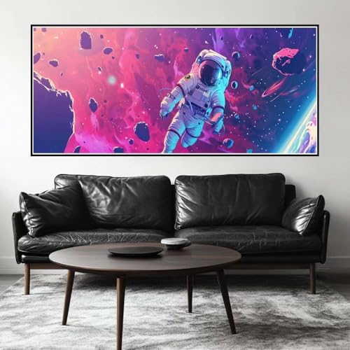 Malen Nach Zahlen Universum Malen Nach Zahlen Erwachsene Astronaut, 150 X 75 cm XXL Groß Acrylfarben Ölgemälde, DIY Malen Nach Zahlen Kinder Anfänger Set Bastelset für Wand Dekor (Ohne Rahmen) -H699 von Kggyele