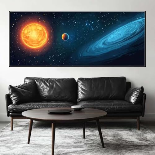 Malen Nach Zahlen Universum Malen Nach Zahlen Erwachsene Galaxie, 225 X 90 cm XXL Groß Acrylfarben Ölgemälde, DIY Malen Nach Zahlen Kinder Anfänger Set Bastelset für Wand Dekor (Ohne Rahmen) -H258 von Kggyele