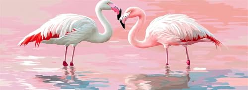 Malen Nach Zahlen Vogel Malen Nach Zahlen Erwachsene Flamingo, 85x255 cm XXL Groß Acrylfarben Ölgemälde, DIY Malen Nach Zahlen Kinder Anfänger Paint by Numbers Set für Wand Dekor (Ohne Rahmen) -H871 von Kggyele