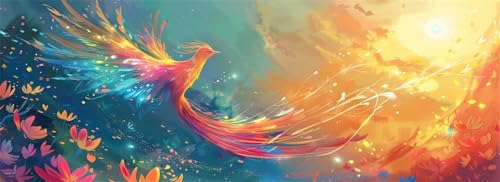 Malen Nach Zahlen Vogel Malen Nach Zahlen Erwachsene Phönix, 75x225 cm XXL Groß Acrylfarben Ölgemälde, DIY Malen Nach Zahlen Kinder Anfänger Paint by Numbers Set für Wand Dekor (Ohne Rahmen) -H668 von Kggyele