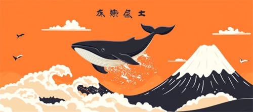 Malen Nach Zahlen Wal Malen Nach Zahlen Erwachsene Fuji, 130 X 65 cm XXL Groß Acrylfarben Ölgemälde, DIY Malen Nach Zahlen Kinder Anfänger Paint by Numbers Adult Set für Wand Dekor (Ohne Rahmen) -H218 von Kggyele