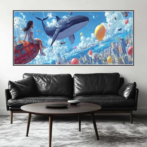Malen Nach Zahlen Wal Malen Nach Zahlen Erwachsene Prinzessin, 170 X 85 cm XXL Groß Acrylfarben Ölgemälde, DIY Malen Nach Zahlen Kinder Anfänger Paint by Numbers Set für Wand Dekor (Ohne Rahmen) -H728 von Kggyele
