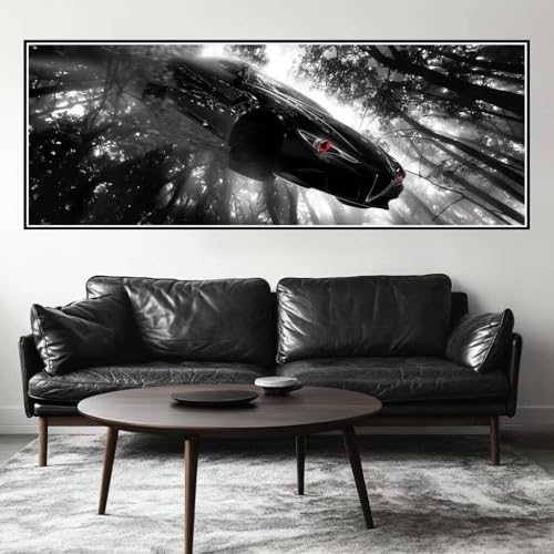 Malen Nach Zahlen Wald Malen Nach Zahlen Erwachsene Auto, 35x105 cm XXL Groß Acrylfarben Ölgemälde, DIY Malen Nach Zahlen Kinder Anfänger Paint by Numbers Adult Set für Wand Dekor (Ohne Rahmen)-H459 von Kggyele
