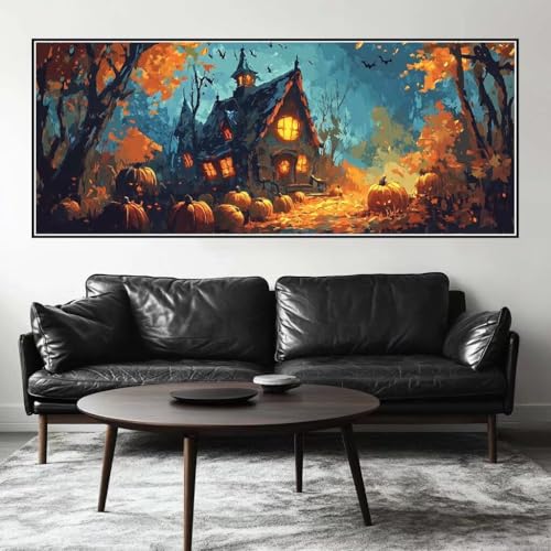 Malen Nach Zahlen Wald Malen Nach Zahlen Erwachsene Horror, 200 X 80 cm XXL Groß Acrylfarben Ölgemälde, DIY Malen Nach Zahlen Kinder Anfänger Paint by Numbers Set für Wand Dekor (Ohne Rahmen) -H357 von Kggyele