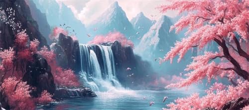 Malen Nach Zahlen Wasserfall Malen Nach Zahlen Erwachsene Landschaft, 170 X 85 cm XXL Groß Acrylfarben Ölgemälde, DIY Malen Nach Zahlen Kinder Anfänger Set Bastelset für Wand Dekor (Ohne Rahmen) -H307 von Kggyele