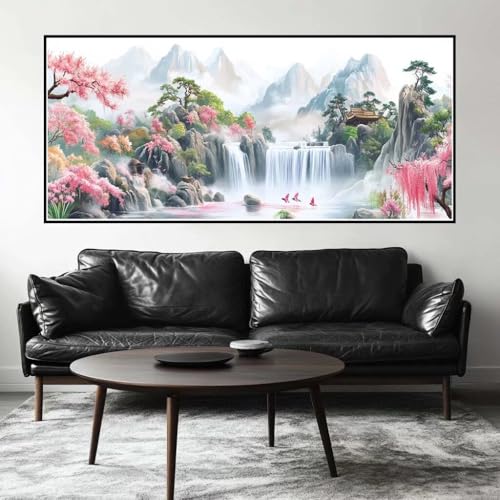 Malen Nach Zahlen Wasserfall Malen Nach Zahlen Erwachsene Landschaft, 70 X 35 cm XXL Groß Acrylfarben Ölgemälde, DIY Malen Nach Zahlen Kinder Anfänger Set Bastelset für Wand Dekor (Ohne Rahmen) -H843 von Kggyele