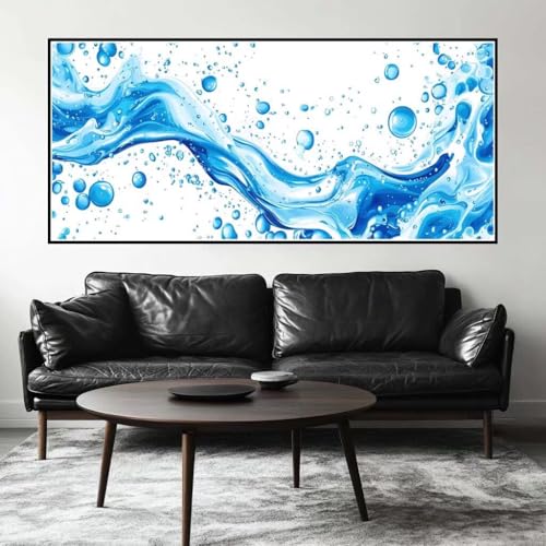 Malen Nach Zahlen Wassertropfen Malen Nach Zahlen Erwachsene Wasser Tropfen, 130 X 65 cm XXL Groß Acrylfarben Ölgemälde, DIY Malen Nach Zahlen Kinder Set Bastelset für Wand Dekor (Ohne Rahmen) -H530 von Kggyele