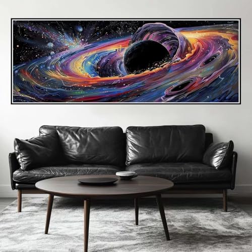 Malen Nach Zahlen Weltraum Malen Nach Zahlen Erwachsene Universum, 15x45 cm XXL Groß Acrylfarben Ölgemälde, DIY Malen Nach Zahlen Kinder Anfänger Set Bastelset für Wand Dekor (Ohne Rahmen) -H322 von Kggyele
