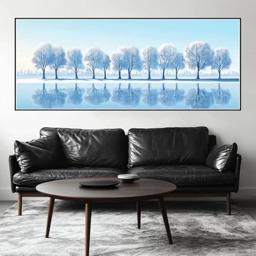 Malen Nach Zahlen Winter Malen Nach Zahlen Erwachsene Landschaft, 200 X 80 cm XXL Groß Acrylfarben Ölgemälde, DIY Malen Nach Zahlen Kinder Anfänger Set Bastelset für Wand Dekor (Ohne Rahmen) -H853 von Kggyele