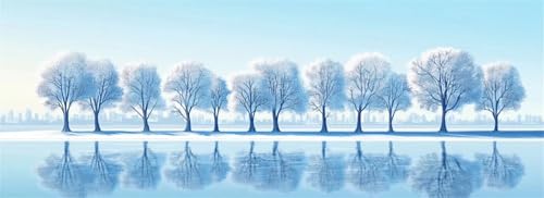 Malen Nach Zahlen Winter Malen Nach Zahlen Erwachsene Landschaft, 25x75 cm XXL Groß Acrylfarben Ölgemälde, DIY Malen Nach Zahlen Kinder Anfänger Set Bastelset für Wand Dekor (Ohne Rahmen) -H853 von Kggyele
