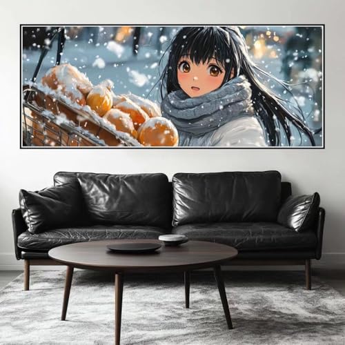 Malen Nach Zahlen Winter Malen Nach Zahlen Erwachsene Schönheit, 200 X 80 cm XXL Groß Acrylfarben Ölgemälde, DIY Malen Nach Zahlen Kinder Anfänger Set Bastelset für Wand Dekor (Ohne Rahmen) -H817 von Kggyele
